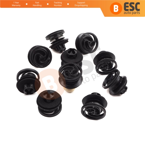 10 Pieces Door Trim Panel Retainer Black for VW 3B0868243