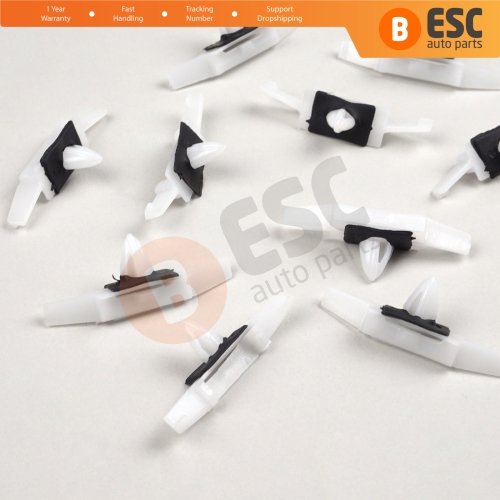 10 Pieces Drip Rail Moulding Clip White for Honda Acura 91528 SR4 003