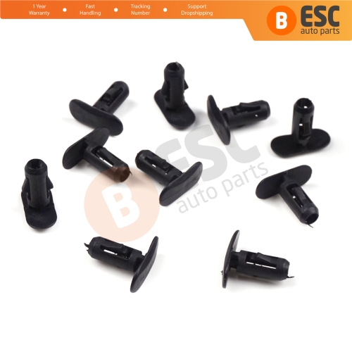 10 Pieces Retaining Clip Black for Renault 82176228