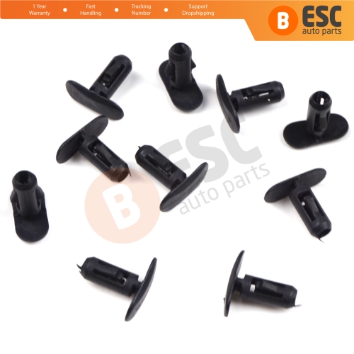 10 Pieces Retaining Clip Black for Renault 82176228