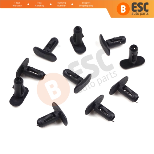 10 Pieces Retaining Clip Black for Renault 82176228