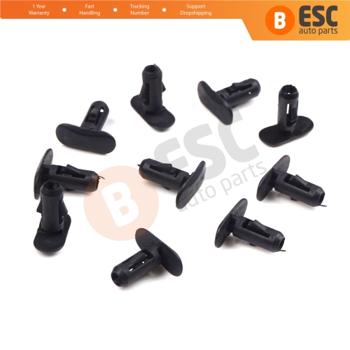 10 Pieces Retaining Clip Black for Renault 82176228