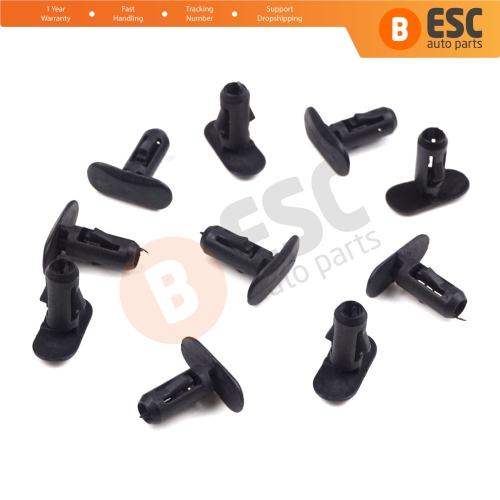 10 Pieces Retaining Clip Black for Renault 82176228