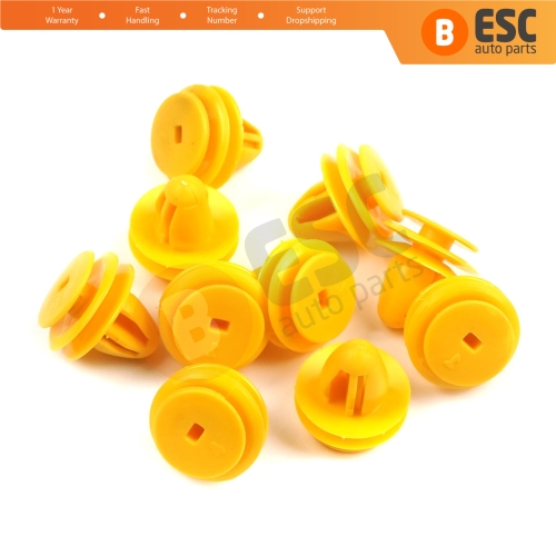 10 Pieces Fastener Trim Rivet Car Body Push Type Retainer Clips Yellow for Chevrolet GM Kia Hyundai