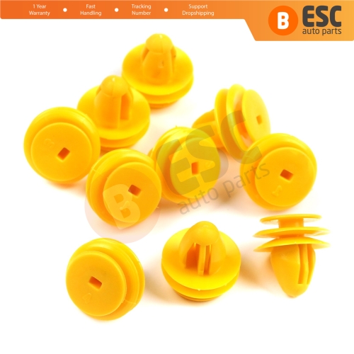 10 Pieces Fastener Trim Rivet Car Body Push Type Retainer Clips Yellow for Chevrolet GM Kia Hyundai