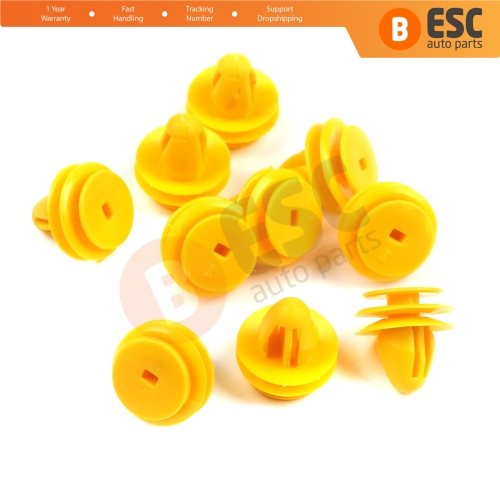 10 Pieces Fastener Trim Rivet Car Body Push Type Retainer Clips Yellow for Chevrolet GM Kia Hyundai