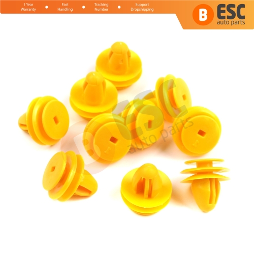 10 Pieces Fastener Trim Rivet Car Body Push Type Retainer Clips Yellow for Chevrolet GM Kia Hyundai