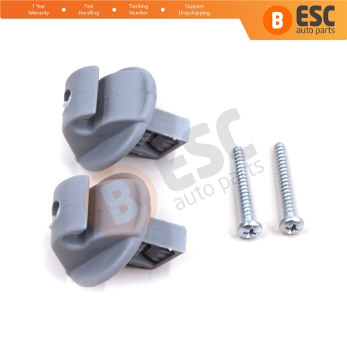 2 Pieces Sun Visor Clip Gray Color For Renault Clio Megane Scenic Laguna Twingo Modus Espace Vel Satis Trafic Kangoo