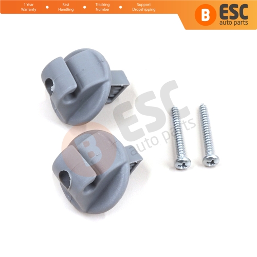 2 Pieces Sun Visor Clip Gray Color For Renault Clio Megane Scenic Laguna Twingo Modus Espace Vel Satis Trafic Kangoo