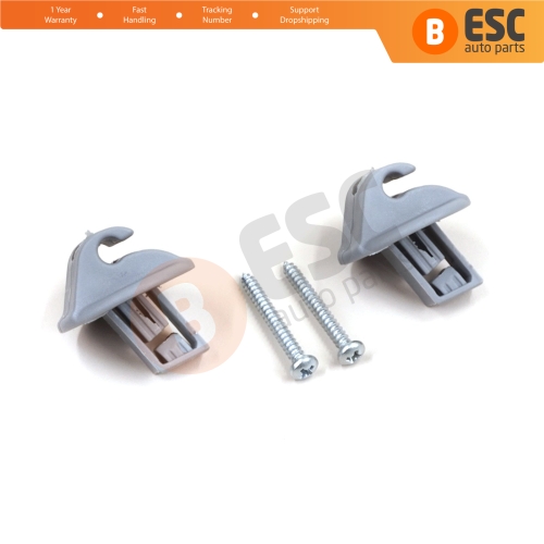 2 Pieces Sun Visor Clip Gray Color For Renault Clio Megane Scenic Laguna Twingo Modus Espace Vel Satis Trafic Kangoo