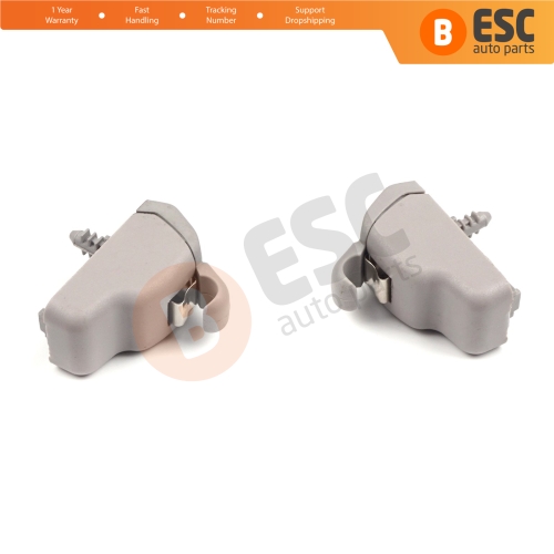 2 Pieces Sun Visor Holder Clips Hook Retainer Light Gray 735633192 For Fiat Tipo 356 Egea 2015-On