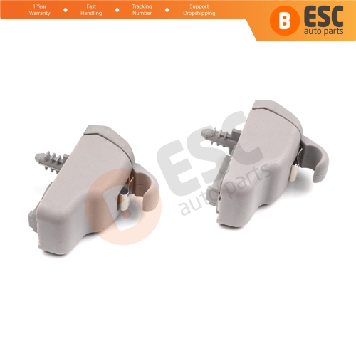 2 Pieces Sun Visor Holder Clips Hook Retainer Light Gray 735633192 For Fiat Tipo 356 Egea 2015-On