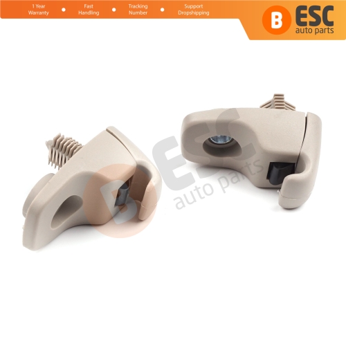 2 Pieces Sun Visor Holder Clips Hook Retainer Beige 735566854 For Fiat Ducato 250 Peugeot Boxer Citroen Jumper 2006-On