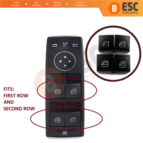 Master Window Switch Button Cover Cap Set 2049055402 For Mercedes C W204 E W212 A207 C207