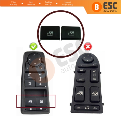 2 Pieces Master Window Lifter Switch Button Cover Front Left 81258067092 For MAN Truck TG Series