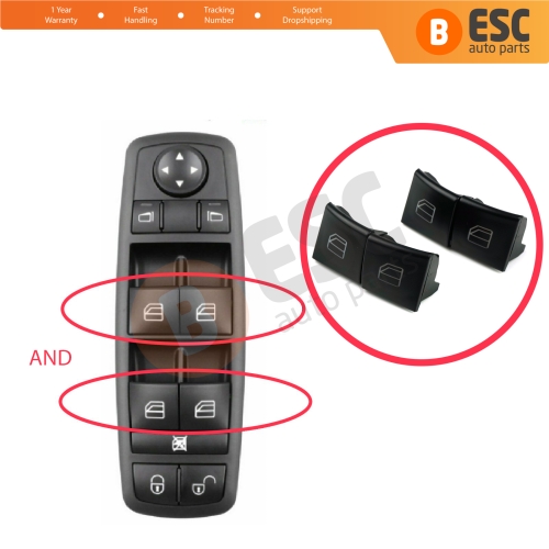 Master Driver Switch Left Right Window Button Cover Cap 1698206610 For Mercedes A W169 B W245