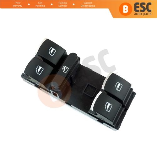 Window Master Switch Front Driver Side 5K4959857 for VW Golf Jetta Passat Tiguan Scirocco Caddy EOS Touareg Touran Seat Alhambra