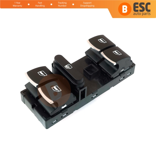 Window Master Switch Front Driver Side 5K4959857 for VW Golf Jetta Passat Tiguan Scirocco Caddy EOS Touareg Touran Seat Alhambra