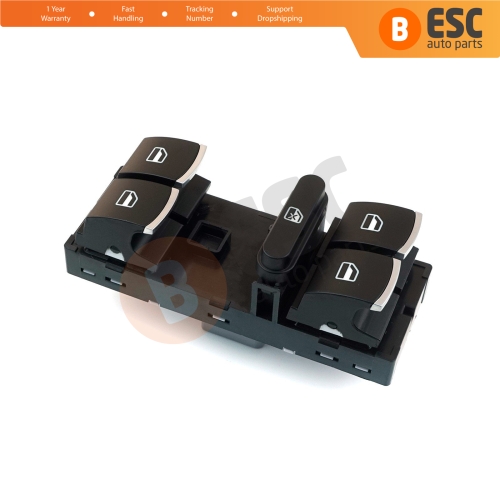 Window Master Switch Front Driver Side 5K4959857 for VW Golf Jetta Passat Tiguan Scirocco Caddy EOS Touareg Touran Seat Alhambra