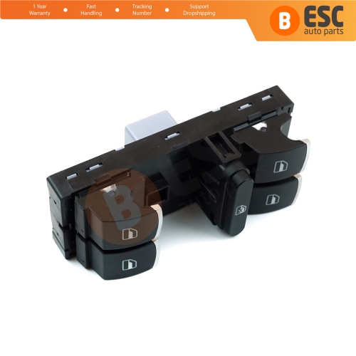 Window Master Switch Front Driver Side 5K4959857 for VW Golf Jetta Passat Tiguan Scirocco Caddy EOS Touareg Touran Seat Alhambra