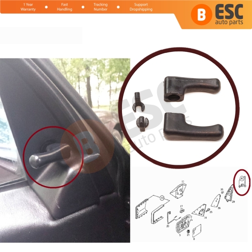 Outside Exterior Side Mirror Manual Control Handle Set A2018100054 Mercedes W124 W201 A124 C124 S124