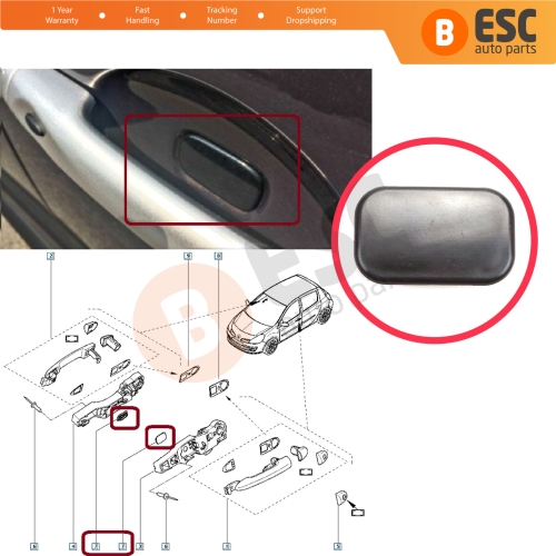 Keyless Entry Door Sensor Cover 8200641966 for Renault Megane 2 3 Scenic 2 3 Clio 3 Vel Satis