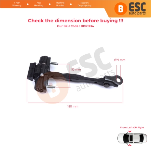 Front Door Hinge Stop Check Strap Limiter 13456208 for Vauxhall  Opel Astra K Crossland X