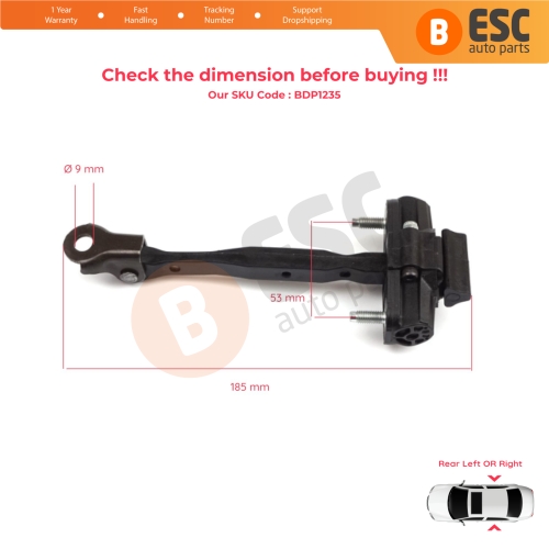 Rear Door Hinge Stop Check Strap Limiter 13456270 for Opel Astra K Crossland X