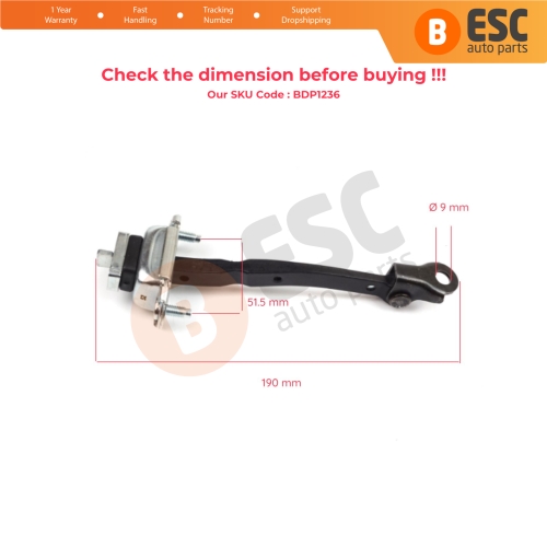 Front Door Hinge Stop Check Strap Limiter 42467900 for Vauxhall Opel Mokka A J13 2013-2020