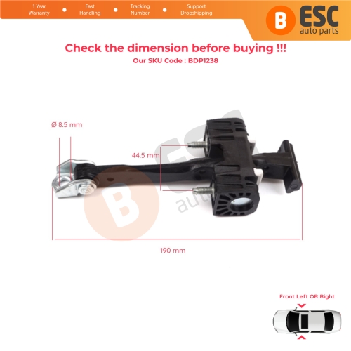 Front Door Hinge Stop Check Strap Limiter 13227947 for Vauxhall  Opel Zafira B Family 2005-2014