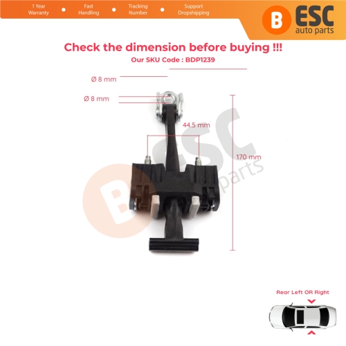 Rear Door Hinge Stop Check Strap Limiter 13214193 for Vauxhall Opel Zafira B 2005-2014