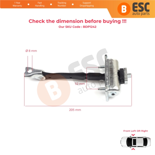 Front Door Hinge Stop Check Strap Limiter 39045010 for Opel Zafira Tourer C P12 2011-2019