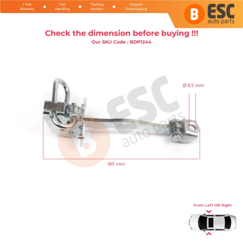 Front Door Hinge Stop Check Strap Limiter 13147255 for Opel Meriva A X03 2003-2010