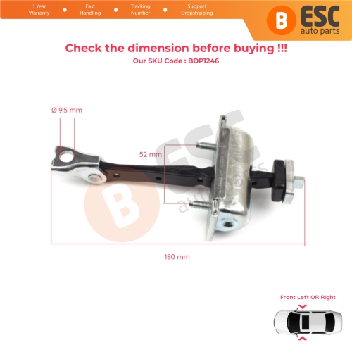 Front Door Hinge Stop Check Strap Limiter 13412690 for Opel Adam M13 2012-2019