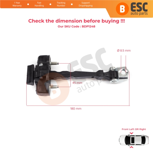 Front Door Hinge Stop Check Strap Limiter 804308807R for Renault Captur MK1 J87 H5 J5 2013-2019