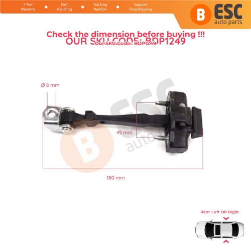 Rear Door Hinge Stop Check Strap Limiter 824305607R for Renault Captur MK1 J87 H5 J5 2013-2019