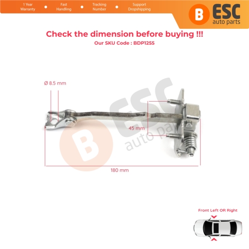 Front Door Hinge Stop Check Strap Limiter 804300242R for Renault Trafic MK3 Fiat Talento Opel Vivaro B Nissan NV300 Primastar