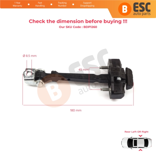 Rear Door Hinge Stop Check Strap Limiter 824307049R for Renault Clio MK4 BH/KH 2012-2021