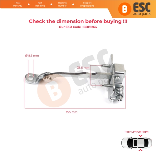 Rear Door Hinge Stop Check Strap Limiter 7700828428 for Renault Megane MK1 1996-2003