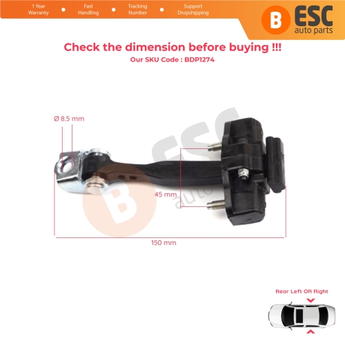 Rear Door Hinge Stop Check Strap Limiter for Fiat 500L 351 352 2012-2022 51883509