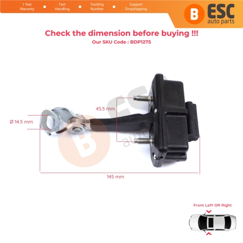 Front Door Hinge Stop Check Strap Limiter for Fiat Punto Evo Grande Punto 199 51961550