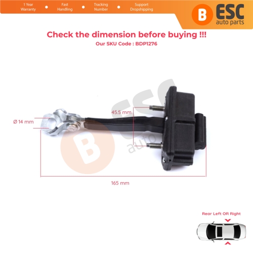 Rear Door Hinge Stop Check Strap Limiter for Fiat Punto Evo Grande Punto 199 51961552