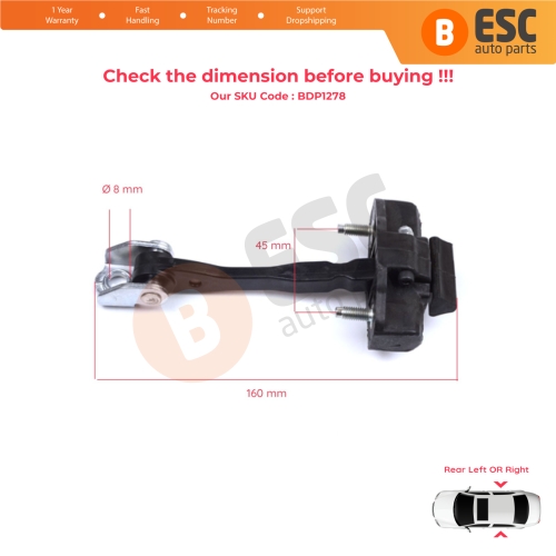 Rear Door Hinge Stop Check Strap Limiter for Fiat Bravo 198 Lancia Delta MK3 844 2008-2014 51805582