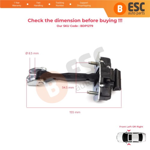 Front Door Hinge Stop Check Strap Limiter for Fiat 500X 334 2014-On 51939940