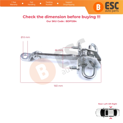 Rear Door Hinge Stop Check Strap Limiter for Alfa Romeo 147 937 Hatchback 2001-2010 46790383 