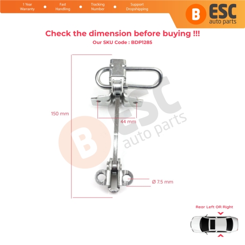 Rear Door Hinge Stop Check Strap Limiter for Fiat Punto MK2 188 5-Door 1999-2012 51790088