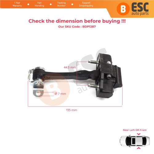 Rear Door Hinge Stop Check Strap Limiter for Alfa Romeo 159 939 2004–2011 50510941