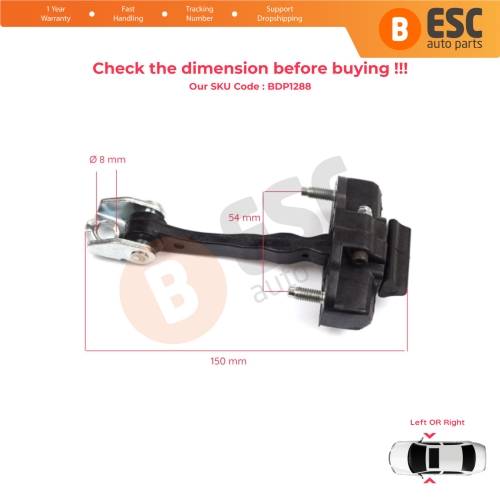 Door Hinge Stop Check Strap Limiter for Alfa Romeo MiTo 955 2008–2018 3-Door HB 50509095