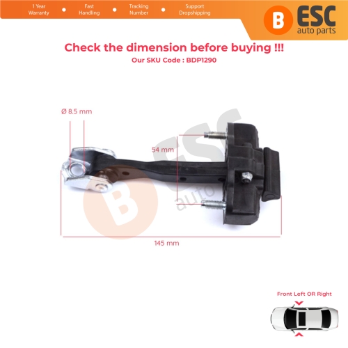 Front Door Hinge Stop Check Strap Limiter for Lancia Ypsilon MK3 846 312 2011-2024 5-Door HB 52049606