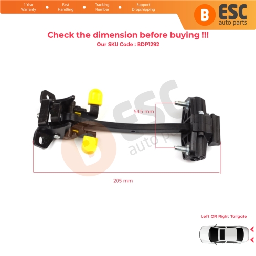 Rear Trunk Door Hinge Stop Check Strap Limiter for Fiat Fiorino Qubo 225 2007-2024 Citroen Nemo Peugeot Bipper Tepee 9035AQ